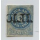 ARGENTINA 1862 GJ 09 ESCUDITO de 15 Cts. EJEMPLAR CON MATASELLO CERTIFICADO DE MENDOZA CON PEQUEÑOS ADELGAZAMIENTOS Y PEQUEÑA REPARACION U$ 245 + 100 % MUY RARO SELLO CLASICO !!!